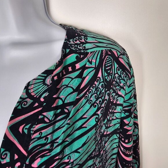 Amanda Uprichard Silk Abstract Paisley‎ Tunic Top 3/4 Sleeve Split Neck Small - Picture 3 of 11